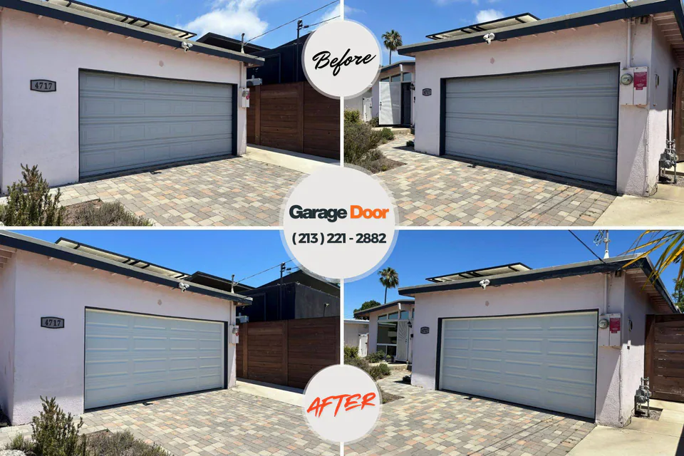 Before and after: garage door repair West Hollywood, CA